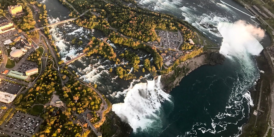 Cascate del Niagara dall'alto, Usa e Canada